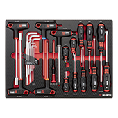 Set odvijača sa ravnom i T drškom 8.4.1, 25 dijelova                                                