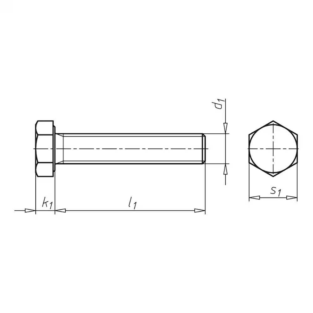 Vijak sa M navojem DIN 933, 6-ugaona glava, nehrđajući čelik A2                                     , M8X140mm                                