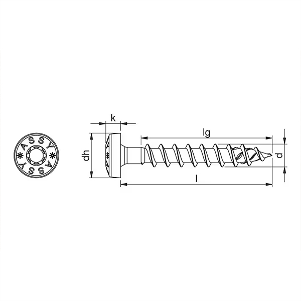 ASSY 4 PH celik pocincani punog navoja ravne lecaste glave sa RW prihvatom                          , M4X35/32                                