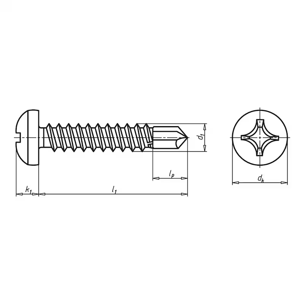 piasta samobušeci vijak lecaste glave za fasade nehrd. celik A2 cink-lamel.                         , 3,5X16mm                                