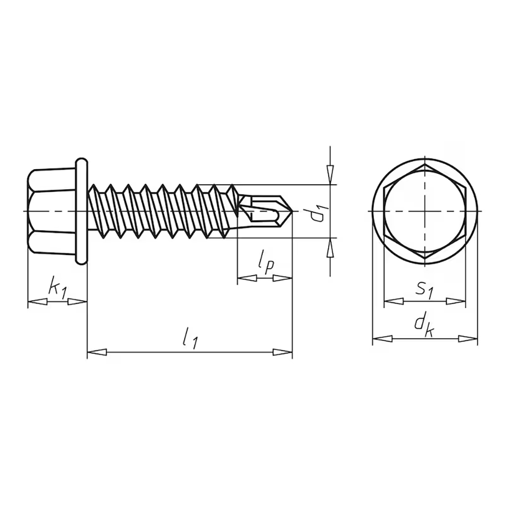 pias samobušeci vijak 6-ugaone glave sa prirubnicom W-214 nehrdajuci cel. A2                        , 4,2X25mm                                