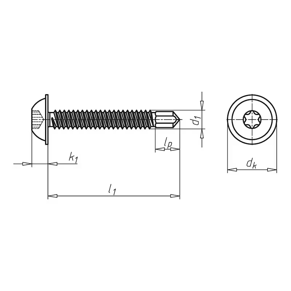 pias samob. vijak ravne lec. glave sa prirub. krst. H celik crno cinc lamel.                        , 4,2X25mm                                