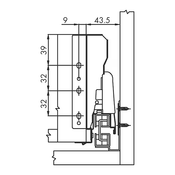 Sistem okvira ladica Slidebox H135, set, H135, 35kg, L450                        