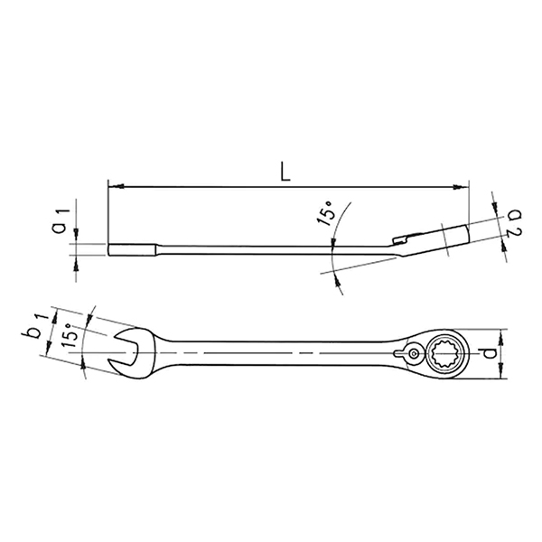 Multi-kljuc vilasto okasti sa cegrtaljkom set 6-dijelova                                            , 8-19 mm                                 