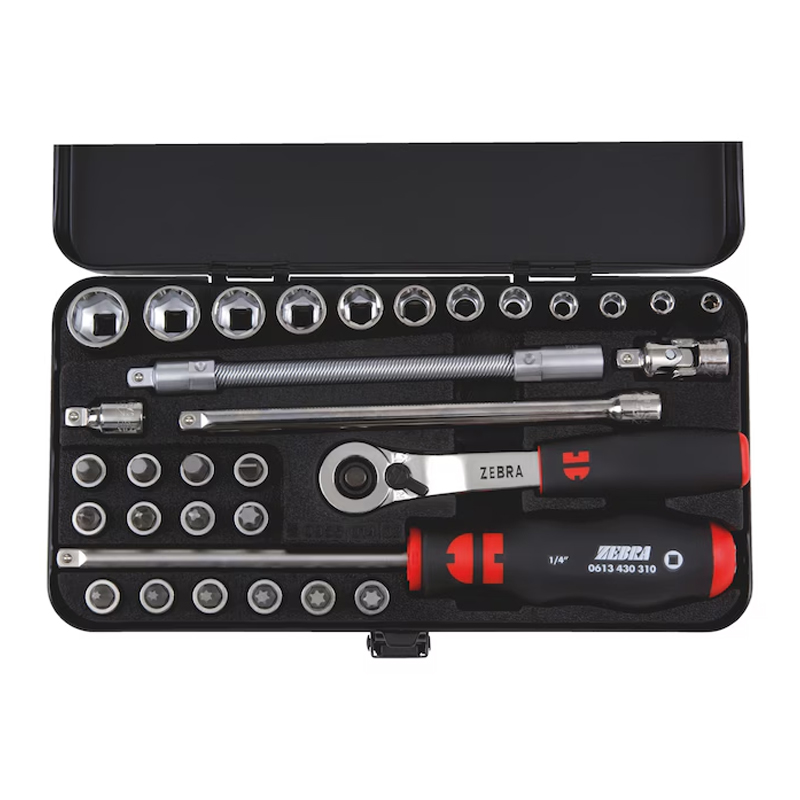 ZEBRA set nasadnih ključeva 1/4 inch, metrički                                                      