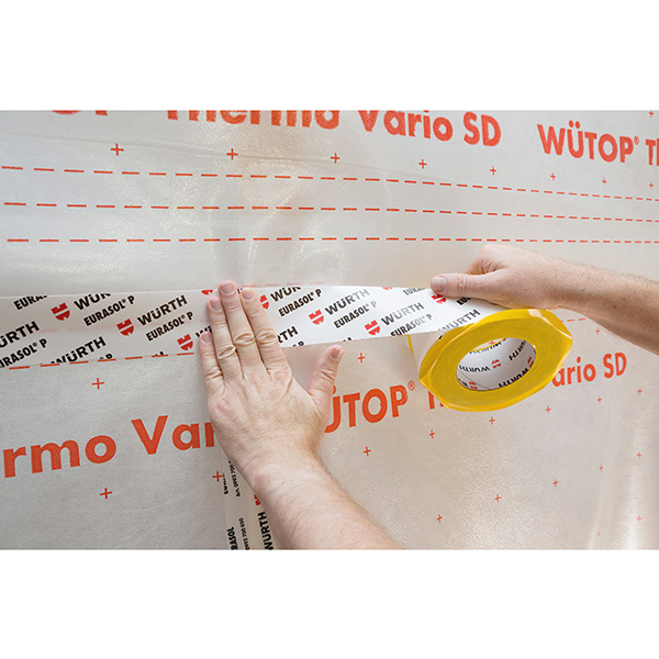 Jednostrano ljepljiva papirna traka za krovne folije EURASOL P, 190mm x 25m                             