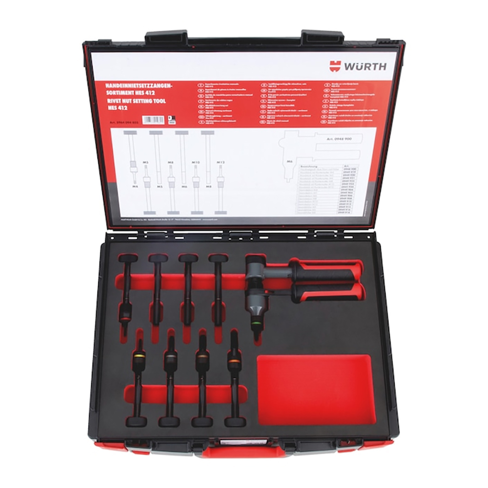 Kliješta za zakivanje zakivnih navrtki HES 412 Set Sysko