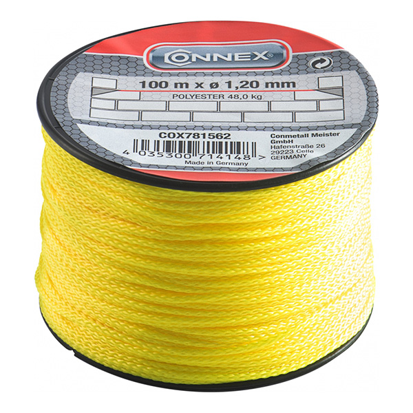 Zidarski konac pleteni PES, Connex                                                                  , 1,2mm, 100m, neon žuti                  