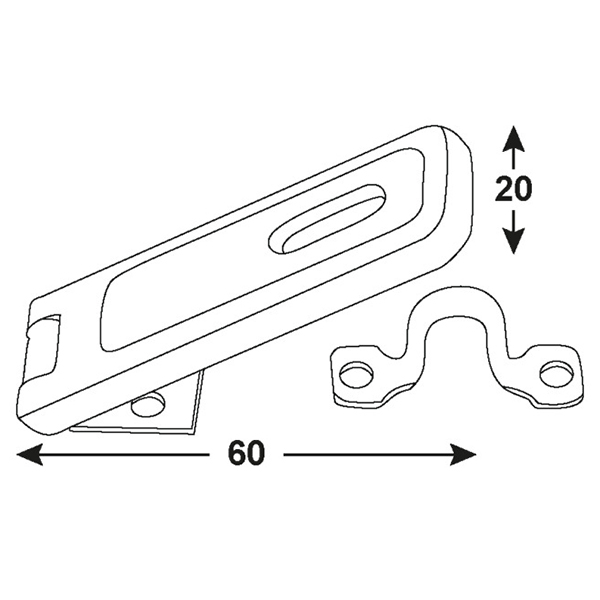 Protuprovalna reza za katanac dupla šarka Connex, 60X20mm                                 