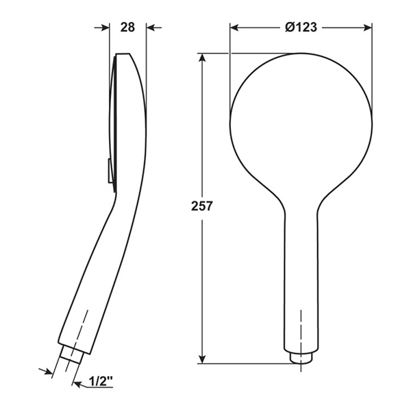 Multi-jet tuš rucica Ferrito, 3 mlaza                                 