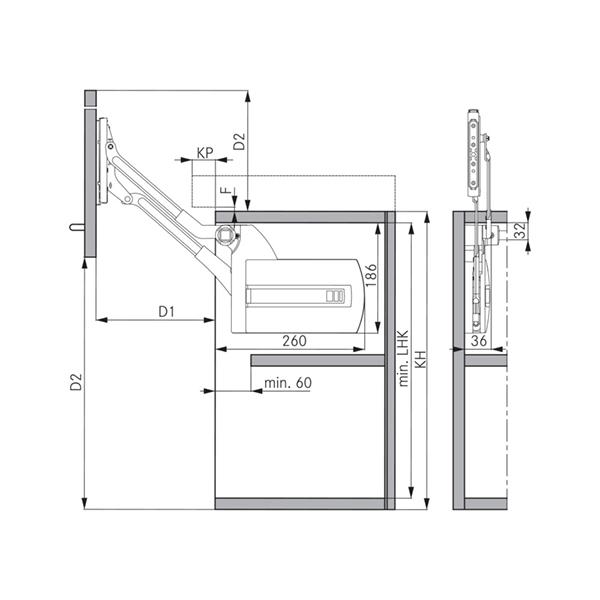 Okov za podizna-lift vrata L-80                                                                     , L80                                     