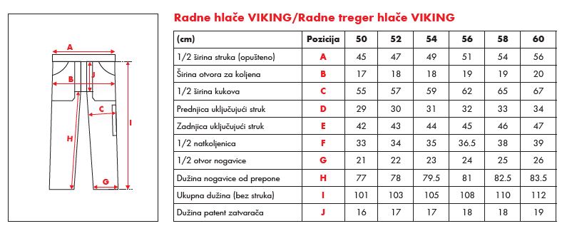Radne treger hlace Viking                                                                           , vel.56                                  