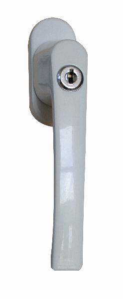 Ručka za prozor, aluminij, sa ovalnom rozetom,na zaključavanje                                      , bijela                                  